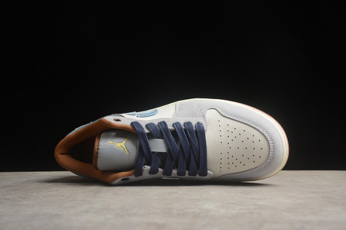 Air Jordan 1 Low SE Phantom Repaired Denim Swoosh FZ5042-041